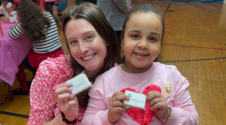 Students with volunteers